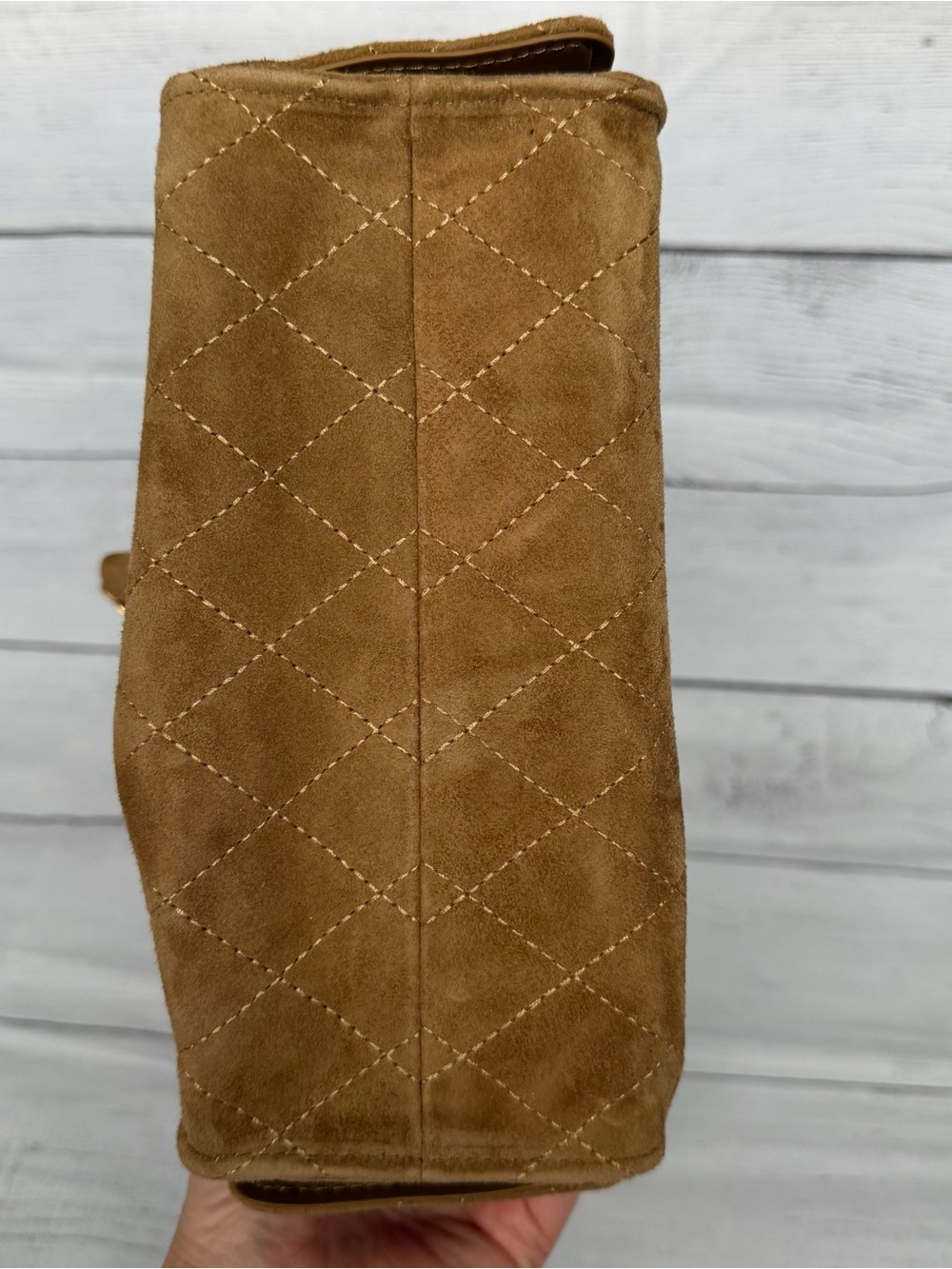 Unbranded Suede Chain Drawstring Shoulder Bag - Picture 6 of 11